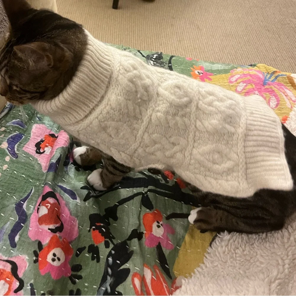 Aran Crafts Wool Fishermen’s sweater for small cat/dog